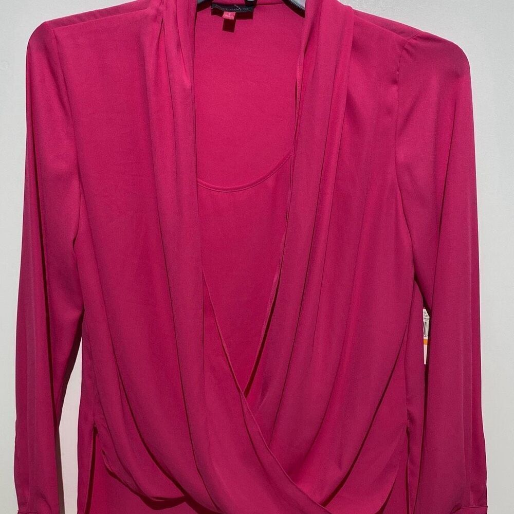 Vince Camuto Women's Pink Drape Front Wrap Top Size Small NWT